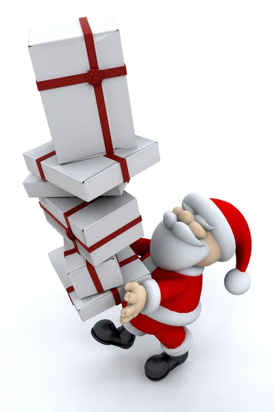 Santa hediyeler taşıyan — Stok fotoğraf