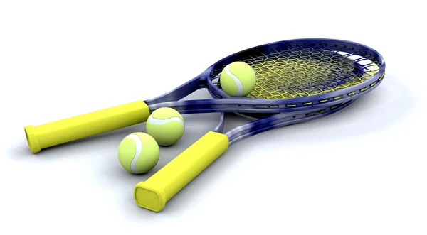 Tenis raketleri ve topları — Stockfoto