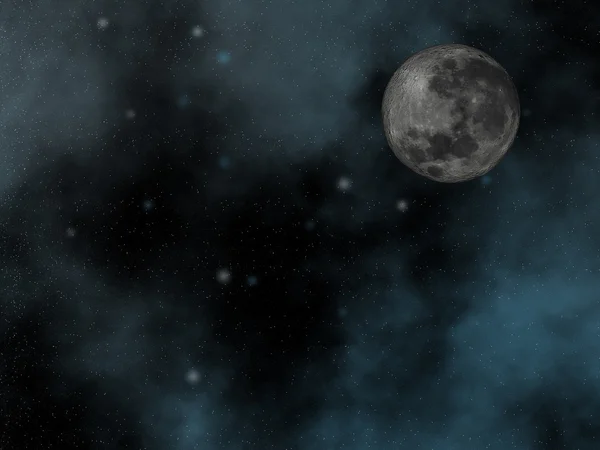 Nocne niebo z księżycem — Zdjęcie stockowe