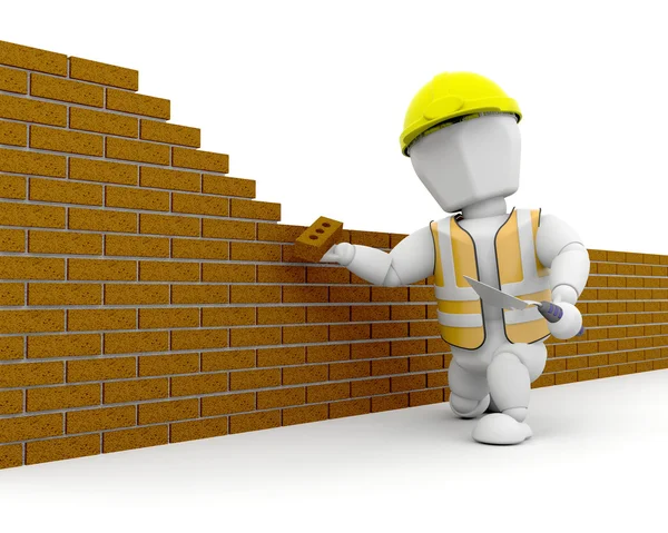 3D Construction worker — Stock Photo, Image