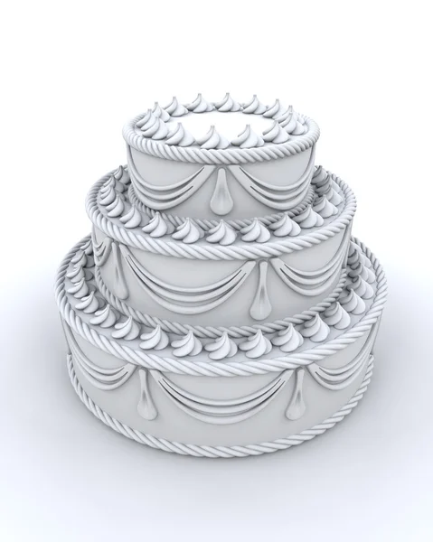 3D render süslü pasta — Stok fotoğraf