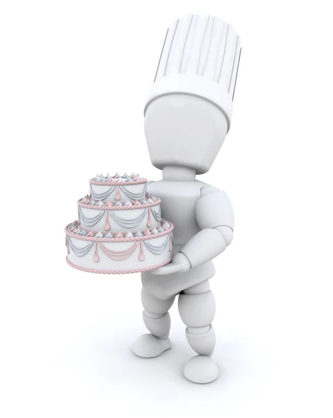 Chef con pastel —  Fotos de Stock