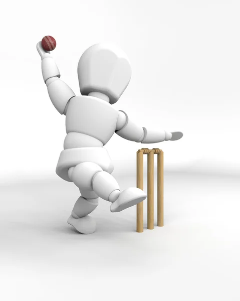 Homem jogando críquete — Fotografia de Stock