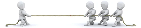 3d renderização de homens puxando corda — Fotografia de Stock