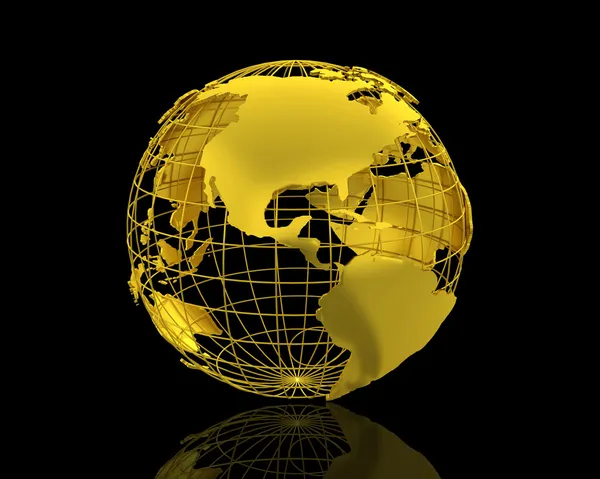 Mapa do Mundo 3D — Fotografia de Stock