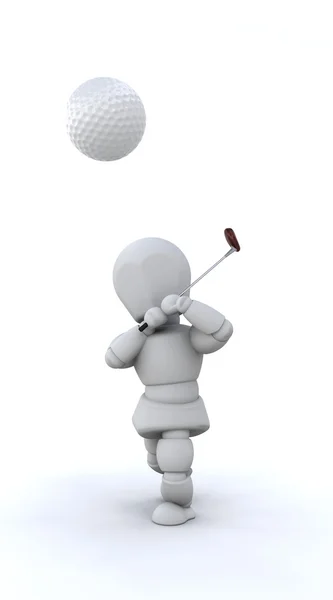 3d adam Golf oynuyor — Stok fotoğraf