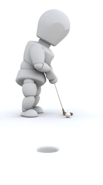 3d homem jogar golfe — Fotografia de Stock