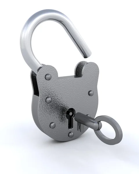 3D securiry padlock — Stock Photo, Image