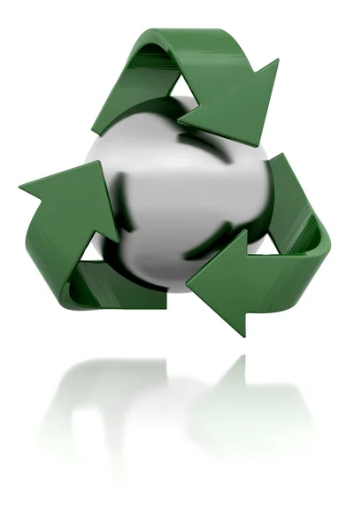 Simbolo di riciclaggio 3D — Foto Stock