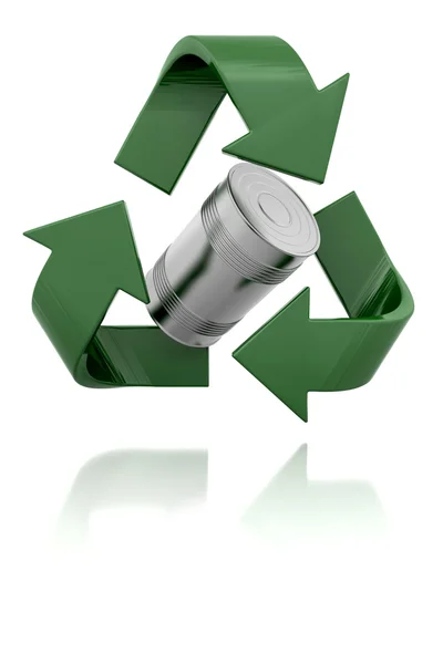 3D-Recyclingschild — Stockfoto