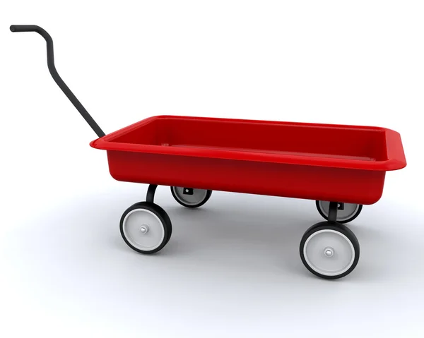 3D kırmızı vagon — Stok fotoğraf