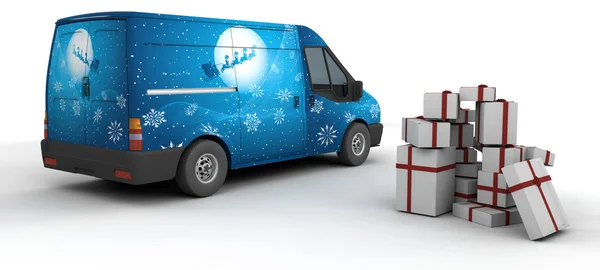 Weihnachts-Lieferwagen — Stockfoto