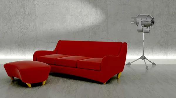 Modern kanapé, modern környezetben — Stock Fotó