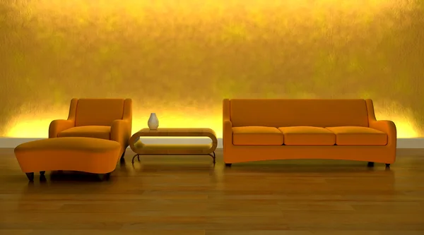 Nykyaikainen sohva modernissa ympäristössä — kuvapankkivalokuva