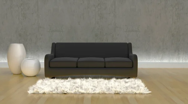 Współczesna sofa w moderen ustawienie — Zdjęcie stockowe