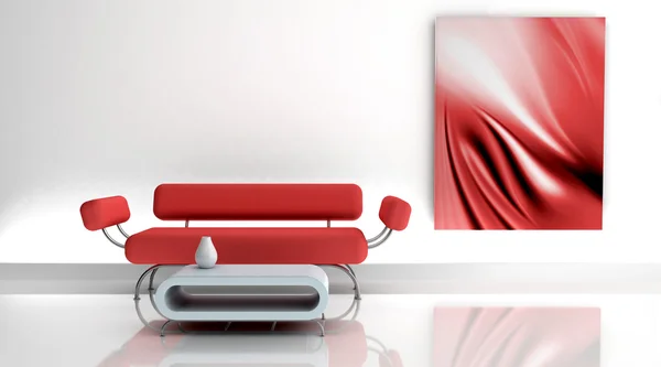 3d 呈现器的沙发 — 图库照片