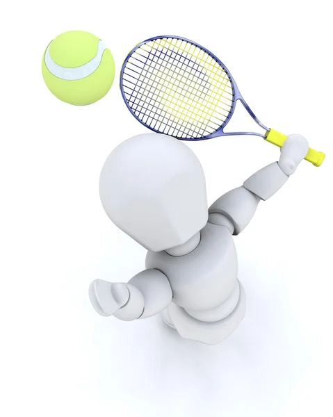 3D tenis gracza obsługujących — Zdjęcie stockowe
