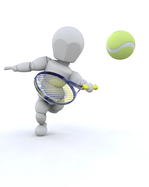 3 d のテニス選手 — ストック写真