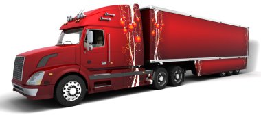 Christmas American semi-trucks clipart