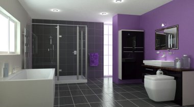 Contemporary Bathroom Interior clipart