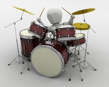 Man playing the drums clipart