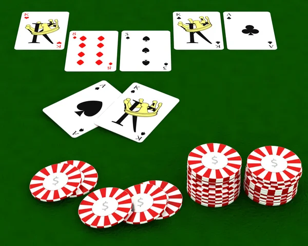 Casion chips e carte da gioco — Foto Stock