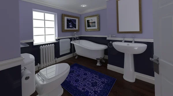 Klasszikus fürdőszoba interior — Stock Fotó