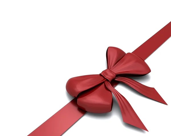 Red gift bow isolated on white — Stock Photo, Image