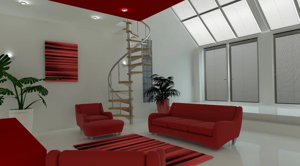 Moderní interiér obývací prostor — Stock fotografie