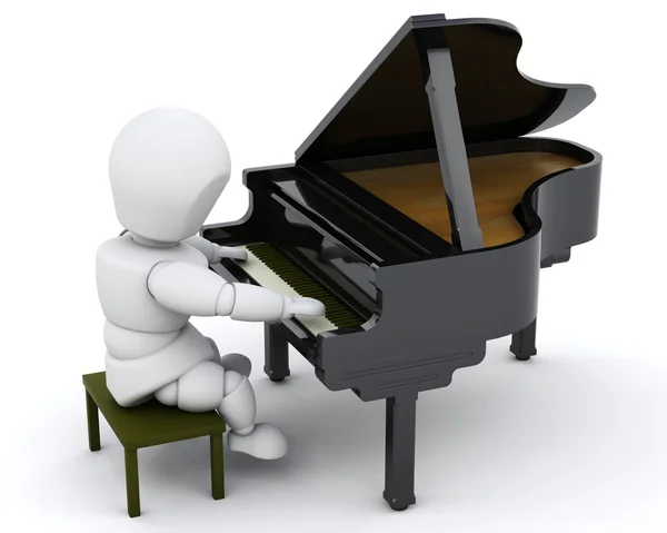 Uomo che suona un pianoforte a coda — Foto Stock