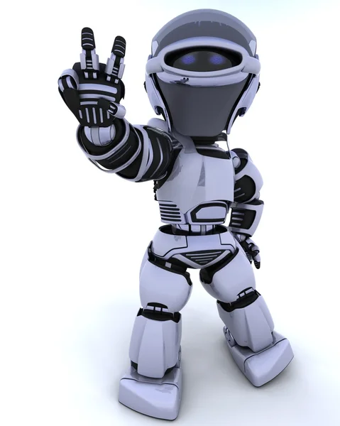 Lindo robot cyborg — Foto de Stock