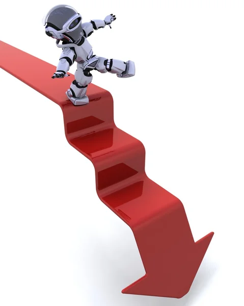 Robot on a graph — Stock Photo, Image