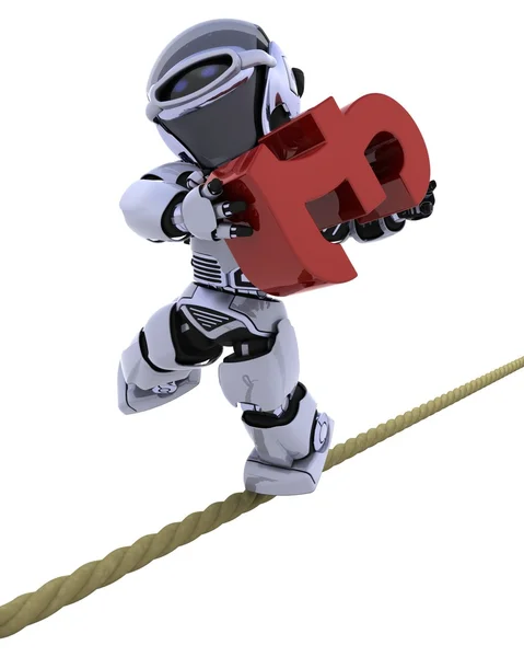 Ρομπότ σε ένα σφιχτό σχοινί — Φωτογραφία Αρχείου