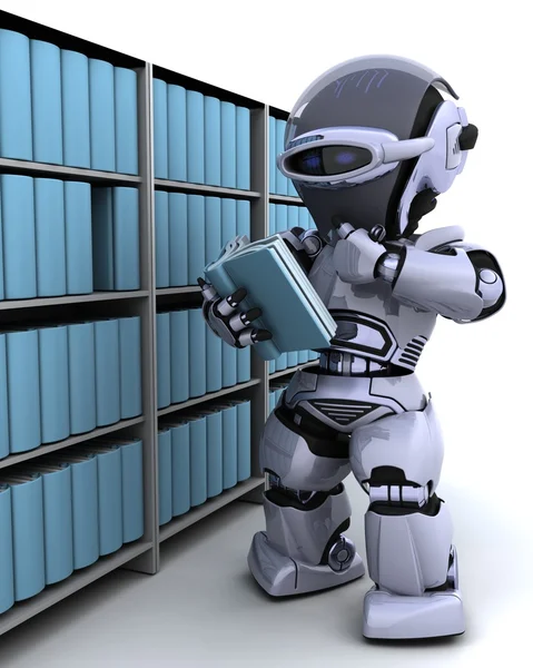 Robot könyvespolc — Stock Fotó