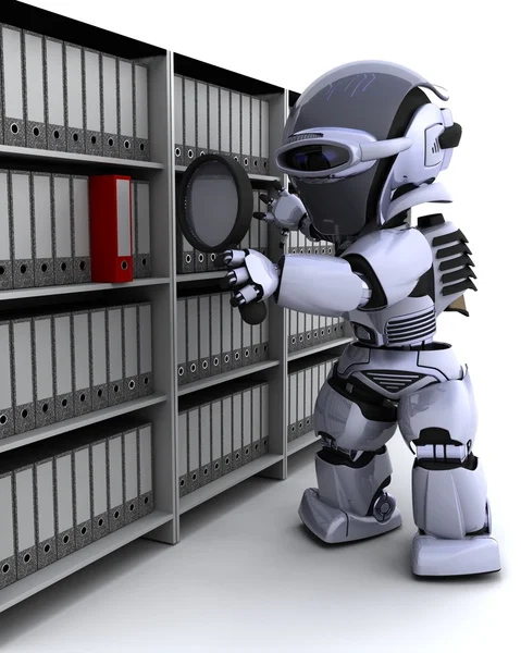 Robot filing documents — Stock Photo, Image