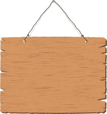 Hanging blank wooden sign clipart