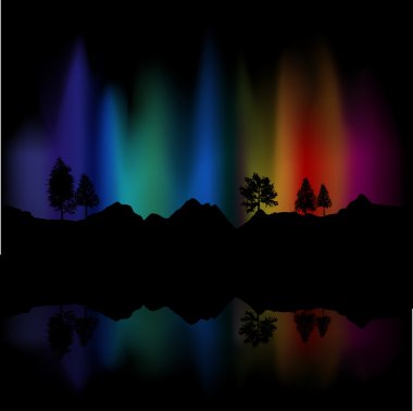 Northern lights clipart