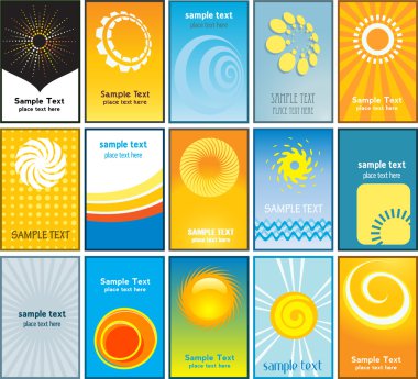 Summer themed business cards clipart