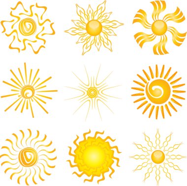 Sun icons clipart