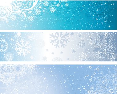 Winter banners clipart