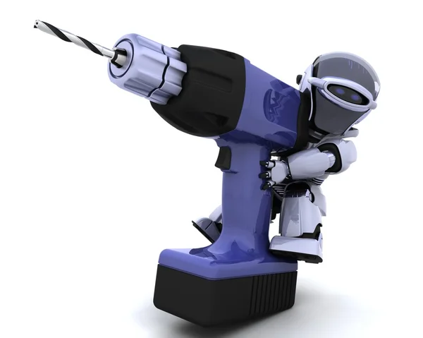 Robot with drill — Stock Photo, Image