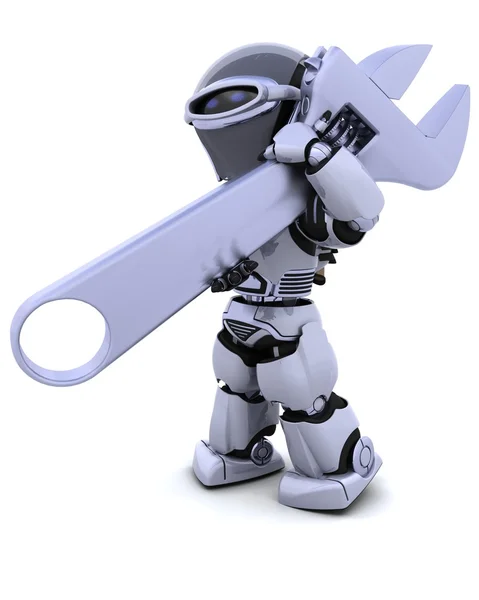 Robot s klíčem — Stock fotografie