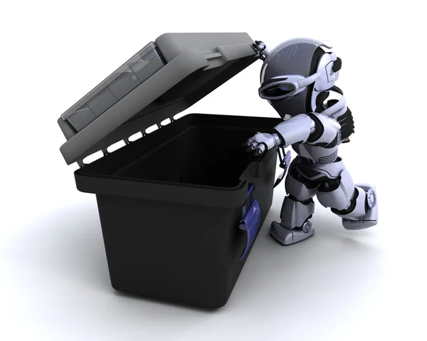 Robot con cassetta degli attrezzi — Foto Stock