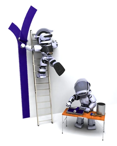 Robotok a fal díszítésére — Stock Fotó