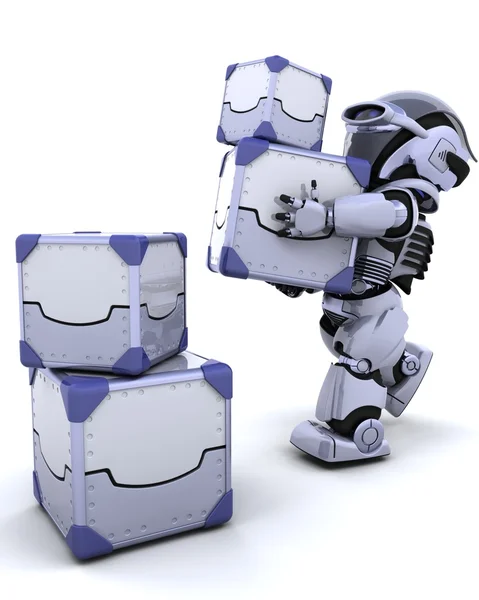 Robot mozog shipping dobozok — Stock Fotó