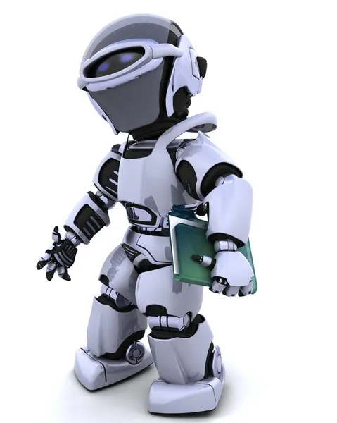 Robô com pasta de documento — Fotografia de Stock