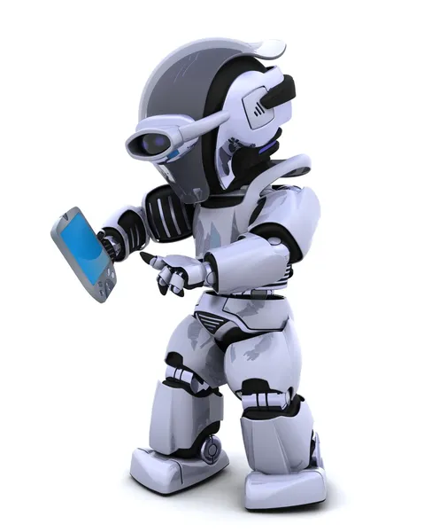 Robot med Palmpilot — Stockfoto