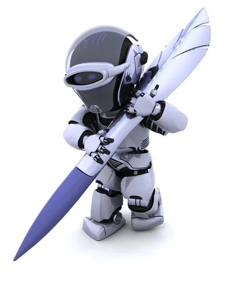 Robô com caneta — Fotografia de Stock
