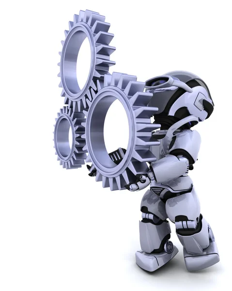 Robot with gear mechanism — Stock Photo, Image