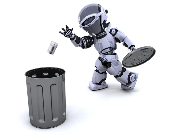 Robot with trash — Stock Photo, Image